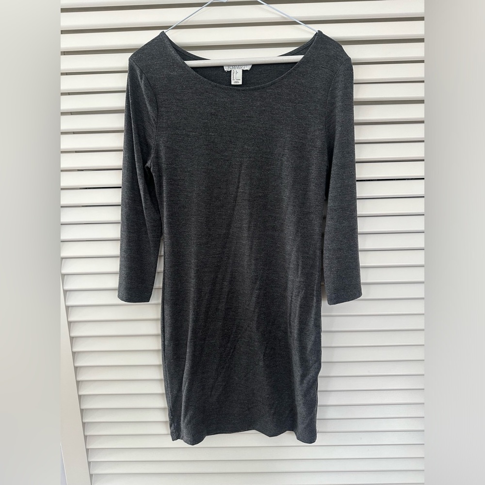 Forever 21 Charcoal Long Sleeve Dress
